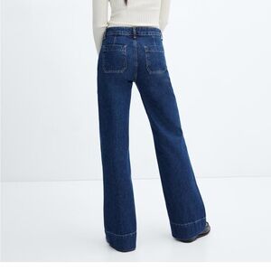 MANGO Wideleg jeans with decorative seams